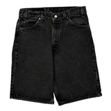 550 Orange Tab Levis Denim Shorts - 32W 9L Black Cotton