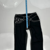 True Religion Contrast Stitch Jeans - 25W US 0 Black Cotton