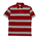 Lacoste Striped Polo Shirt - XL White Cotton