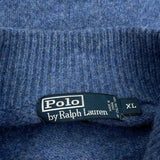 Polo By Ralph Lauren 1/4 Zip - XL Blue Wool