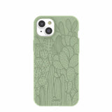 Sage Green Cacti iPhone 14 Plus Case