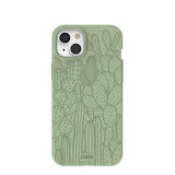 Sage Green Cacti iPhone 15 Plus Case