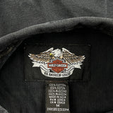 Motorcycle Harley Davidson Graphic Denim Shirt - Medium Black Cotton