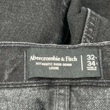 Abercrombie & Fitch Double Knee Carpenter Jeans - 33W 31L Black Denim
