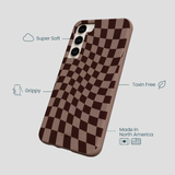 Chocolate Brown Cafe Check Samsung Galaxy S23+(Plus) Case