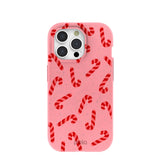 Bubblegum Pink Candy Cane Chaos iPhone 15 Pro Case