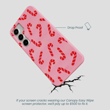 Bubblegum Pink Candy Cane Chaos Samsung Galaxy S25+(Plus) Case