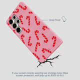 Bubblegum Pink Candy Cane Chaos Samsung Galaxy S25 Ultra Case