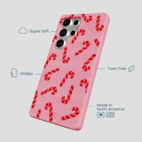 Bubblegum Pink Candy Cane Chaos Samsung Galaxy S25 Ultra Case