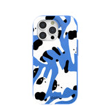 Electric Blue Cat Cow iPhone 15 Pro Case
