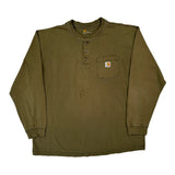 Carhartt Long Sleeve T-Shirt - XL Green Cotton