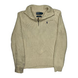 Polo By Ralph Lauren 1/4 Zip - Small Cream Cotton