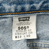 Levis 505 Jeans - 32W 30L Light Wash Cotton