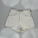 Levis Denim Shorts - 28W UK 8 White Cotton