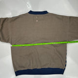 90S Cezar Striped Sweatshirt - Large Brown Cotton