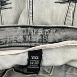 Unbranded Hip Hop Denim Shorts - 38W 12L Grey Cotton