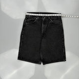 550 Orange Tab Levis Denim Shorts - 32W 9L Black Cotton