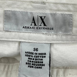 Armani Exchange Shorts - 36W 22L White Cotton