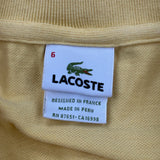 Lacoste Polo Shirt - XL Yellow Cotton