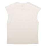 ADIDAS Womens T-Shirt Cream Sleeveless UK 8