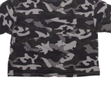 ELLESSE Cropped Camo Womens T-Shirt Grey UK 4