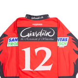 OCHSNER #12 Swiss Ice Hockey Boys Jersey Red 3/4 Sleeve V-Neck M