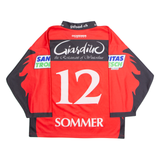 OCHSNER #12 Swiss Ice Hockey Boys Jersey Red 3/4 Sleeve V-Neck M