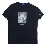 CHAMPION Basketball Photo Mens T-Shirt Black Crew Neck S