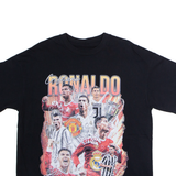 Cristiano Ronaldo Tribute Mens T-Shirt Black Crew Neck L