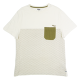 FILA Beach Mens T-Shirt Cream Crew Neck L