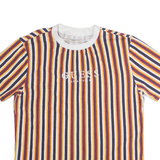 GUESS ORIGINALS Striped Mens T-Shirt White Crew Neck M