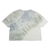 KARL KANI Cropped Womens Tie Dye T-Shirt Grey Crew Neck M