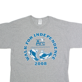 GILDAN Walk For Independence 2008 Mens T-Shirt Green USA Crew Neck L