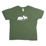 GILDAN Bulls Mens T-Shirt Green Crew Neck L