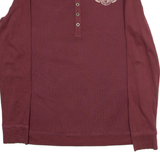 HARLEY DAVIDSON Womens T-Shirt Maroon Long Sleeve S