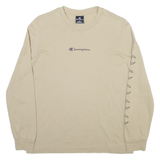 CHAMPION Mens T-Shirt Beige Long Sleeve XS