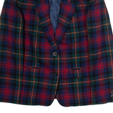 PENDLETON Womens Blazer Jacket Green Wool 90s Plaid UK 10