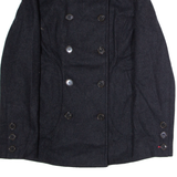 TOMMY HILFIGER Womens Trench Coat Grey Wool UK 10