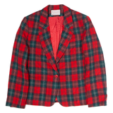 PENDLETON Womens Blazer Jacket Red Wool Check UK 10