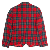 PENDLETON Womens Blazer Jacket Red Wool Check UK 10