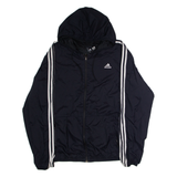 ADIDAS Mens Rain Jacket Black Hooded XL