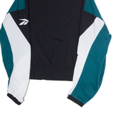 REEBOK Cropped Womens Pullover Jacket Black Nylon Colourblock S