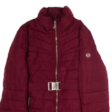 MICHAEL KORS Womens Puffer Coat Maroon S