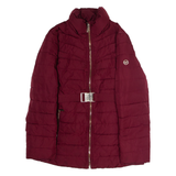 MICHAEL KORS Womens Puffer Coat Maroon S