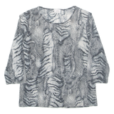 KINGFIELD Womens T-Shirt Grey 3/4 Sleeve S