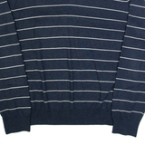 TOMMY HILFIGER Mens Patterned Jumper Blue Striped Tight Knit 2XL