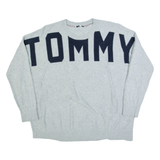 TOMMY HILFIGER Womens Jumper Grey Tight Knit L