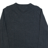 TOMMY HILFIGER Mens Jumper Blue V-Neck Tight Knit M