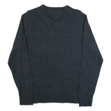 TOMMY HILFIGER Mens Jumper Blue V-Neck Tight Knit M