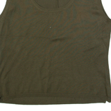 Mens Vest Green Tight Knit Sleeveless M